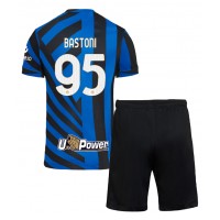 Echipament fotbal Inter Milan Alessandro Bastoni #95 Tricou Acasa 2024-25 pentru copii maneca scurta (+ Pantaloni scurti)